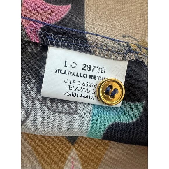 Vilagallo Womens Button Front Long Sleeve Top Size 38 Whimsical Fairy Sheer - Picture 11 of 16